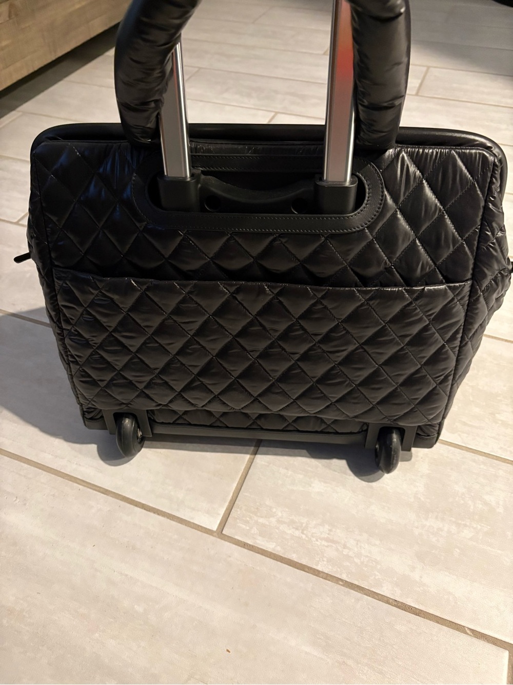 CHANEL Black Quilted Puffer Laptop Tote with Top Handles - Picture 3 of 4